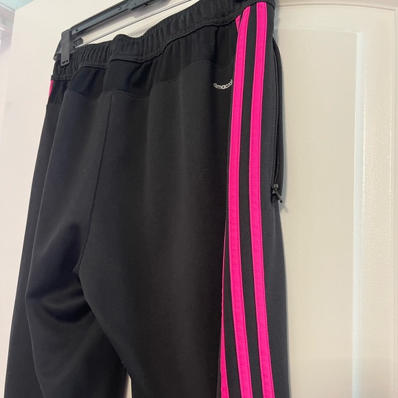 Adidas | Kids Large climacool black joggers | Hot pink stripes - Picture 6 of 8